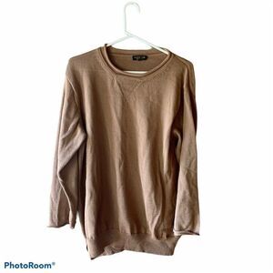 A Vontade Mens Brown Knit Rolled Collar Sweater Size Large